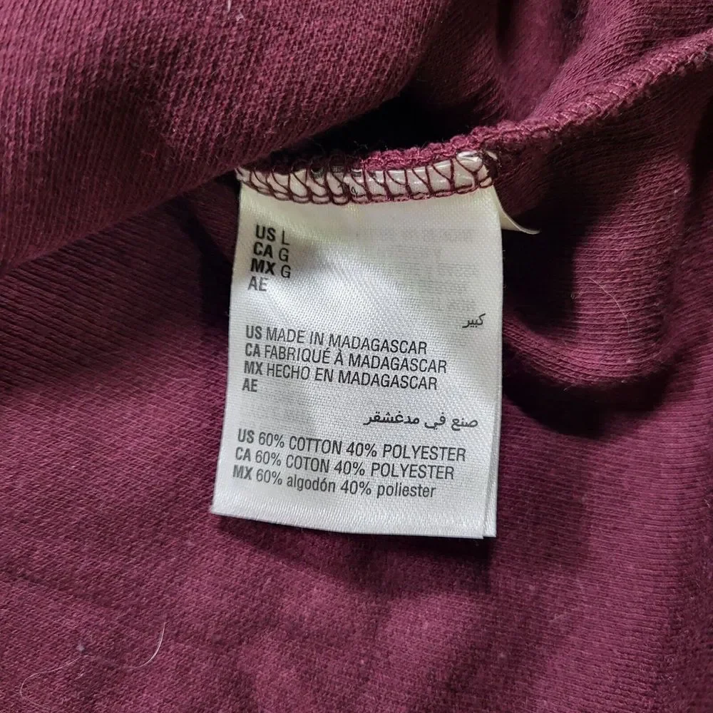 Club Room Mens Large Maroon 1/4 Zip French Rib Long Sleeve‎ Pullover Sweater